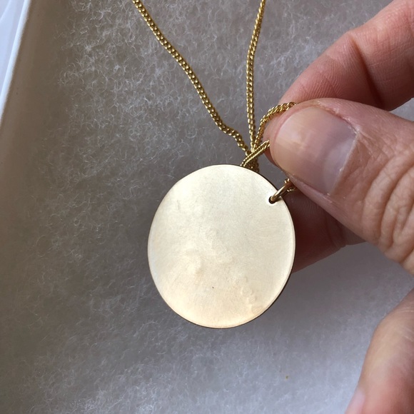 James Michelle | Large Gold Coin Custom Made Necklace Live Your Life and Rainbow - Picture 4 of 8